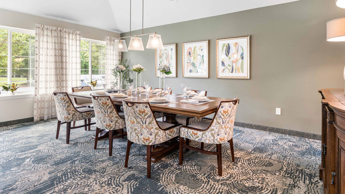The dining room at Oak Park Retirement