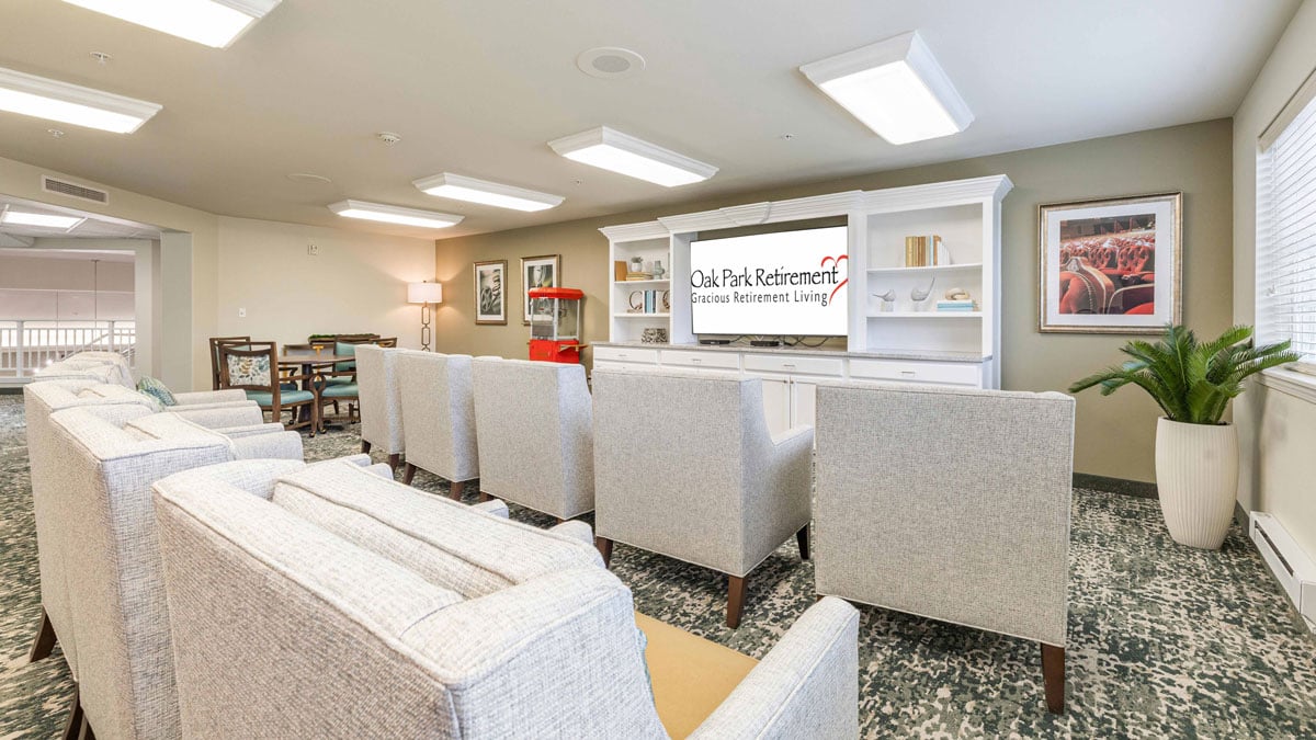 The TV lounge at Oak Park Retirement